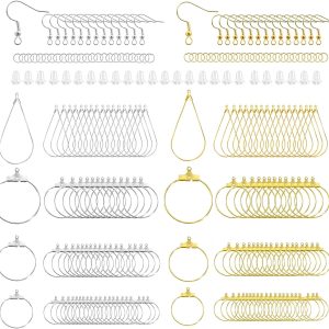 XKCWXY 483Pcs Earring Making Kit with Beading Hoop Earring Finding Component Accessories,Earring Hooks,Jump Rings,Earring Backs for Jewelry Making DIY Craft