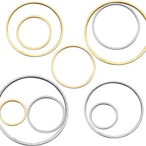 100Pcs Round Earring Beading Hoop Rings,5Sizes Earring Finding Open Bezels Linking Rings Beading Hoop Earrings Pendant for DIY Craft Jewelry Making,Earring Necklace,Crafts Supplies