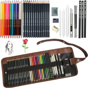 Drawing Pencils, 38pcs Art Supplies Drawing Supplies Sketching Pencils Graphite Pencils Charcoal Pencil Art Set for Beginners Artists