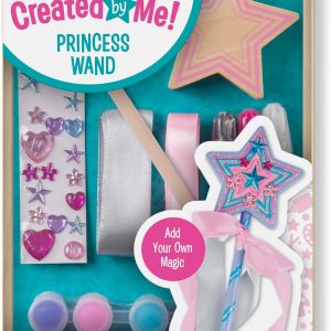 Melissa & Doug Created By Me! Paint & Decorate Your Own Wooden Princess Wand Craft Kit, Pink - Princess Crafts Great For Rainy Days, Princess Toys For Kids