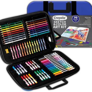 Crayola Sketch & Color (70pcs), Art Kit for Kids, Includes Coloring Kit, Art Case & Sketch Book, Gifts for Kids