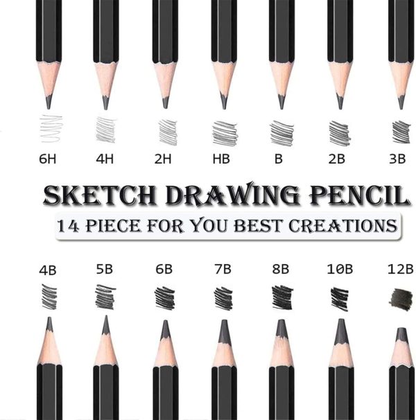 Drawing Pencils, 38pcs Art Supplies Drawing Supplies Sketching Pencils Graphite Pencils Charcoal Pencil Art Set for Beginners Artists - Image 5