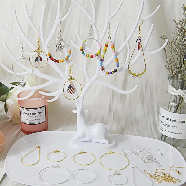 XKCWXY 483Pcs Earring Making Kit with Beading Hoop Earring Finding Component Accessories,Earring Hooks,Jump Rings,Earring Backs for Jewelry Making DIY Craft - Image 4