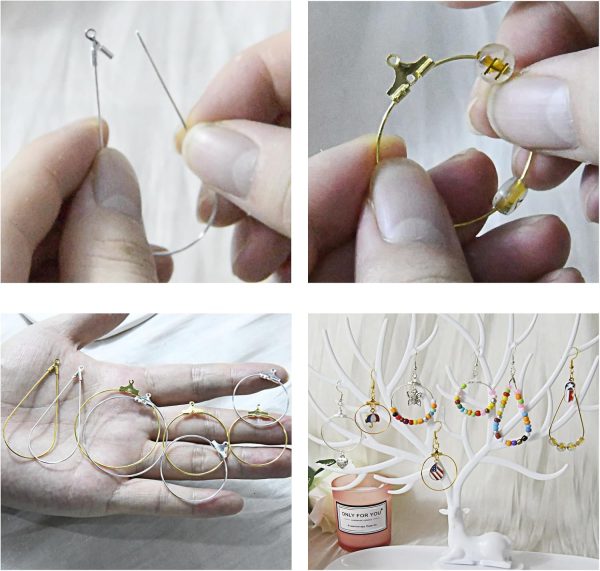 XKCWXY 483Pcs Earring Making Kit with Beading Hoop Earring Finding Component Accessories,Earring Hooks,Jump Rings,Earring Backs for Jewelry Making DIY Craft - Image 3