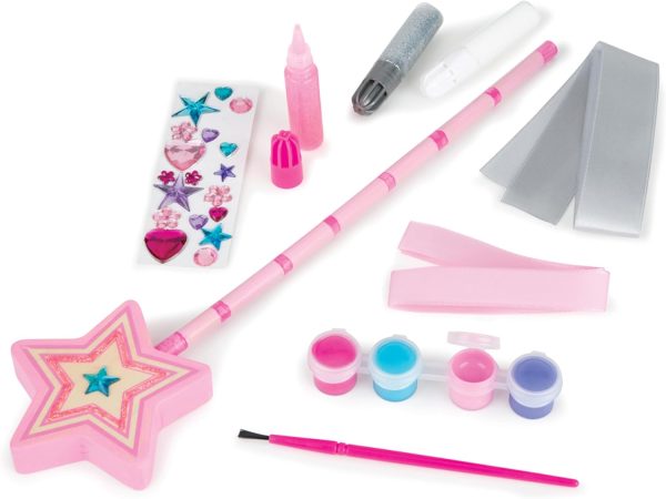 Melissa & Doug Created By Me! Paint & Decorate Your Own Wooden Princess Wand Craft Kit, Pink - Princess Crafts Great For Rainy Days, Princess Toys For Kids - Image 8