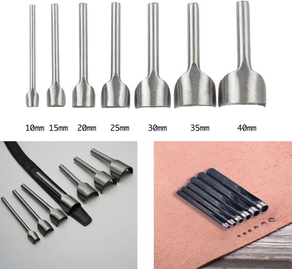Dorhui Leather Craft Tools Kit, Leather Working Tools and Supplies Leather Craft Stamping Tool Waxed Thread Groover Awl Stitching Punch Hole for Leather Artworks - Image 7