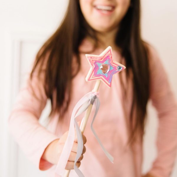 Melissa & Doug Created By Me! Paint & Decorate Your Own Wooden Princess Wand Craft Kit, Pink - Princess Crafts Great For Rainy Days, Princess Toys For Kids - Image 7