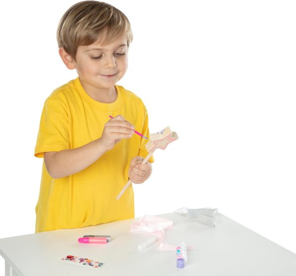 Melissa & Doug Created By Me! Paint & Decorate Your Own Wooden Princess Wand Craft Kit, Pink - Princess Crafts Great For Rainy Days, Princess Toys For Kids - Image 9