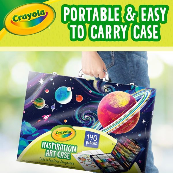 Crayola Inspiration Art Case Coloring Set - Space (140ct), Art Kit For Kids, Toys for Girls & Boys, Art Set, School Supplies, Gifts - Image 7