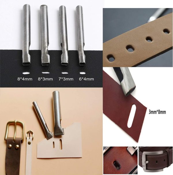 Dorhui Leather Craft Tools Kit, Leather Working Tools and Supplies Leather Craft Stamping Tool Waxed Thread Groover Awl Stitching Punch Hole for Leather Artworks - Image 9