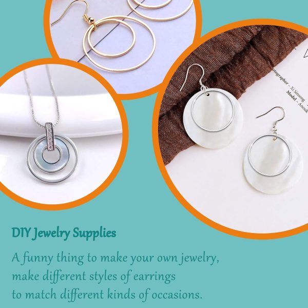 100Pcs Round Earring Beading Hoop Rings,5Sizes Earring Finding Open Bezels Linking Rings Beading Hoop Earrings Pendant for DIY Craft Jewelry Making,Earring Necklace,Crafts Supplies - Image 3