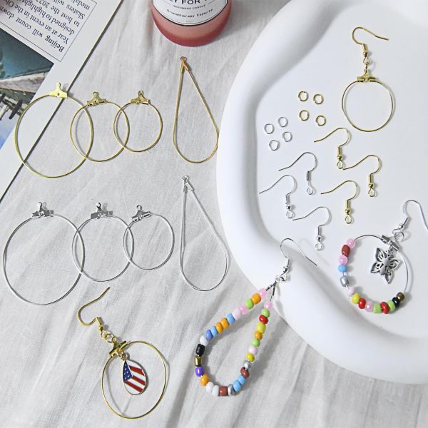 XKCWXY 483Pcs Earring Making Kit with Beading Hoop Earring Finding Component Accessories,Earring Hooks,Jump Rings,Earring Backs for Jewelry Making DIY Craft - Image 2