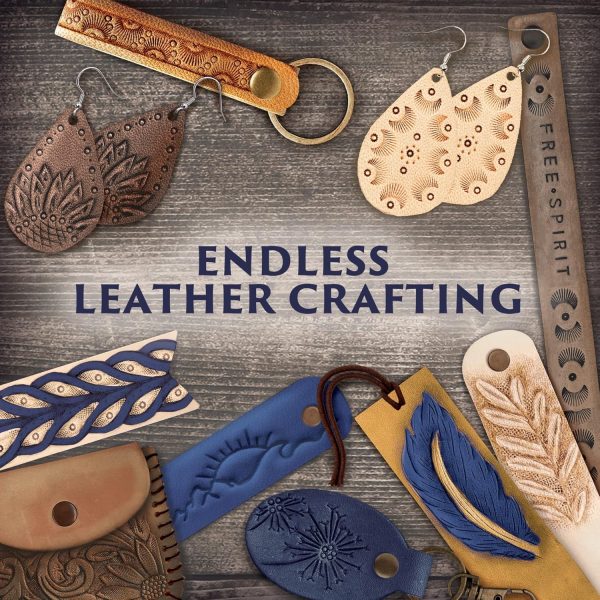 ArtSkills Leather Working Kit for Beginners with Leather Tools, Dyes, and Leather Stamps, Leather Crafting Kits for Adults & Teens, 64 pc - Image 6